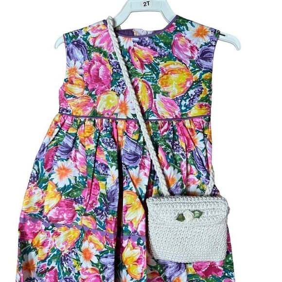 Vintage Sophist’s Regalia Flower Print Dress and Purse - Picture 2 of 9